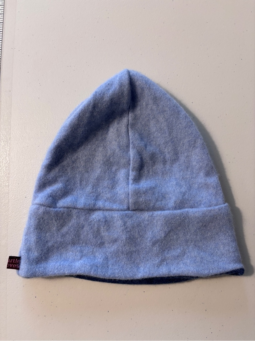 Turtle Doves Cashmere Beanie One Size Unisex Blue Rare Soft Sustainable Upcycle